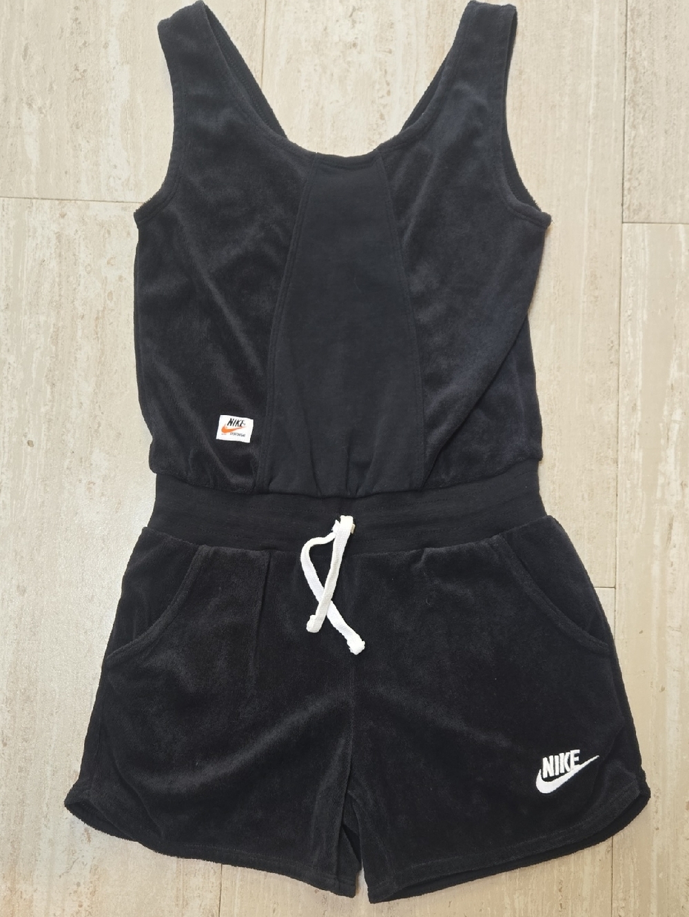 Nike Vintage Black Terrycloth Romper
